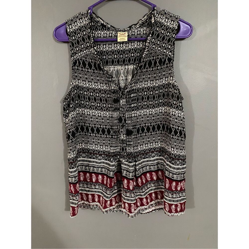 Faded Glory Sleeveless V Neck Top Size Small